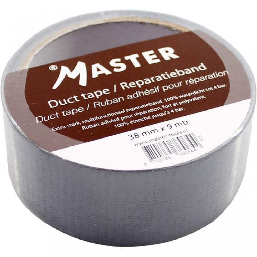 Duct tape/reparatieband Master 9m x 38mm - grijs